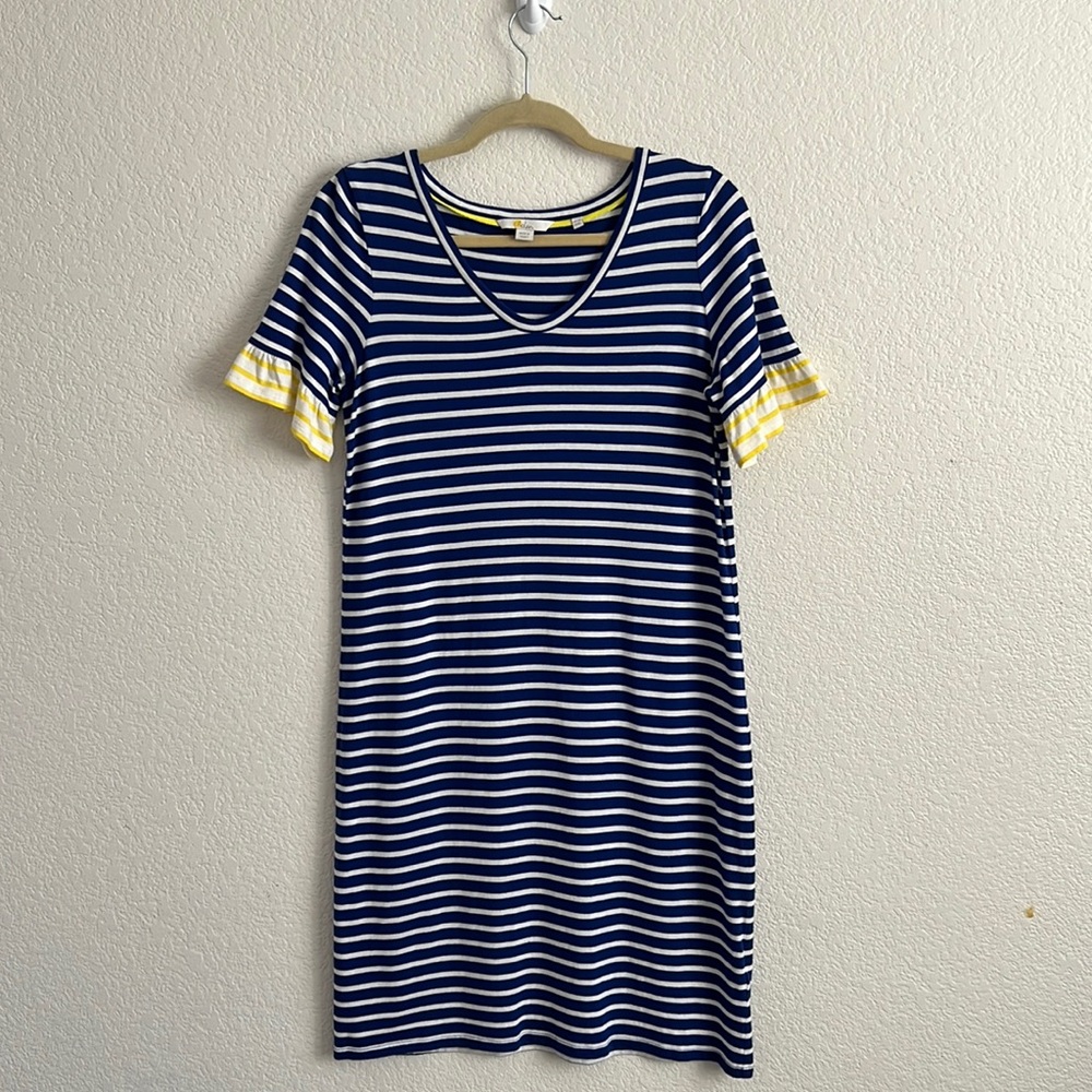 Boden Navy Blue & White Stripped Jersey Dress 🌺🌷🌸